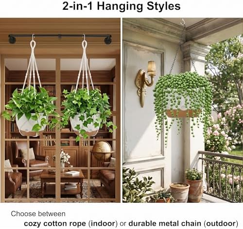 FUSHITON 3 Pack Self-Watering Hanging Planters for Indoor Outdoor - Image 3