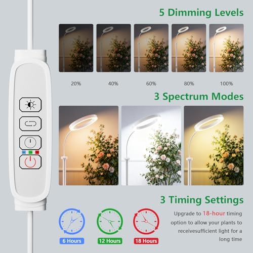 68" Full Spectrum Floor Grow Light with Stand for Tall&Large Indoor Plants - Image 5