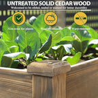 VEIKOU 48x24x33in Cedar Raised Garden Bed, Planter Raised Beds with Lockable Wheels, Storage Shelf, Raised Garden Beds Outdoor for Backyard, Patio, Balcony, Rustic - Image 6