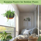12 Inch Self Watering Hanging Planters with Removable Reservoir, 2 Pack - Image 6