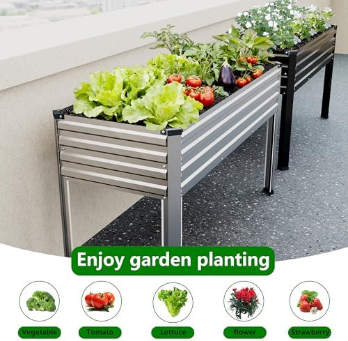 Vengarus 2PCS 48×18×30in Galvanized Raised Garden Bed Outdoor with Legs Set - Image 7
