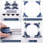 WBD WEIBIDA Adjustable Furniture Dolly with 4 Dual-Locking Wheels, Universal Washing Machine Base Stand, Square Appliance Mover for Refrigerator, Mini-Fridge, Washer & Dryer, Moving Cart - Image 6