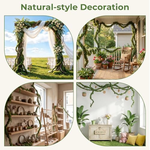 Artificial Vines with Moss for Decoration,4 Pack 118" Bendable Fake Vines - Image 7