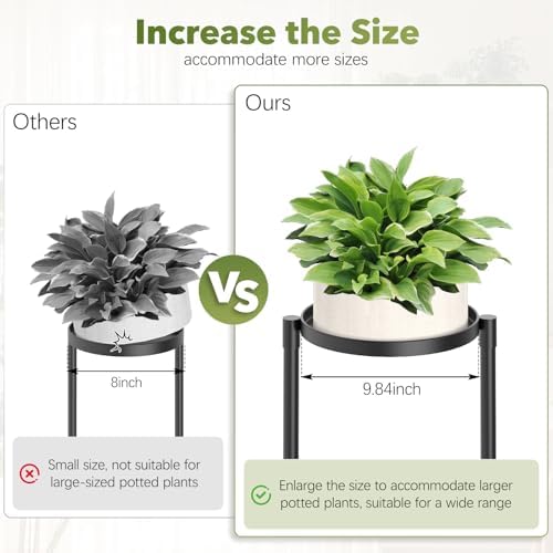 3 Tier Corner Plant Stand Indoor Outdoor, Metal, 10 Inch Wide Tray, Black - Image 4