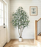 Eucalyptus Trees Artificial Indoor - 6FT Tall Faux Eucalyptus Plants in White Planter, Fake Plant Décor for Farmhouse Bedroom Office Room Hallway Decoration - Image 4