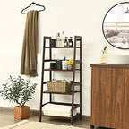 GIANTEX 4-Tier Ladder Shelf Plant Stand, Bamboo Plant Shelf, Espresso - Image 5