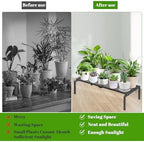 1 Tier Metal Plant Stand Indoor Outdoor, Potted Multiple Flower Pot Holder Rack Plant Shelf, Heavy Duty Planter Display Shelving for Patio Balcony Garden Living Room Decorative (Black) - Image 7