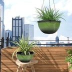 10 Inch Hanging Planter, Glazed Hanging Baskets for Indoor Outdoor Plants - Image 7