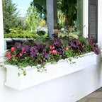 Mayne Yorkshire 8ft Window Box - White - 96in L x 12in W x 10in H - Polyethylene Planter - Built-In Water Reservoir (8828-W) - Image 3