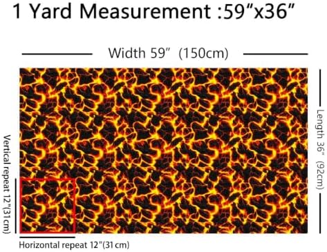 Volcano Fabric by The Yard, Volcanic Rock Upholstery, Halloween Lava Tapestry, Indoor/Outdoor, DIY Art Craft, Orange Black, 10 Yards - Image 5