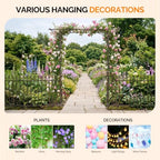 VINGLI Garden Arbor, Arch Archway for Wedding Ceremony Party, Steel Garden Trellis for Plant Climbing, Christmas Garden Decorations Pergola for Garden, Backyard, Lawn, Arch for Hallowmas (Bronze) - Image 7