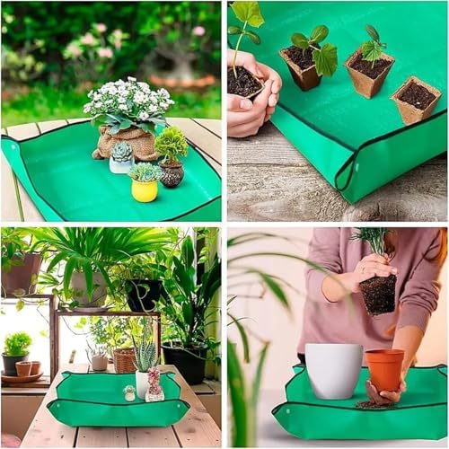 Repotting Mat Plant Regeneration Mat Waterproof Transplant Mat Portable Square Foldable Easy Clean Succulent Transplant Mat(Green 66x66cm) - Image 6