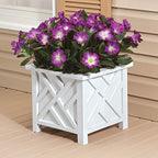 Miles Kimball Chippendale Planter Box, White - Plant Holder for Garden, - Image 2