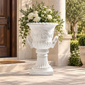 Classical Roman Pedestal Urn Planter, 31.5 Inch, White by Noeko