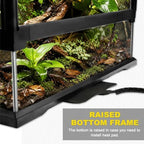 18"x18"x24" Reptile Terrarium, Aluminum-Frame Glass Vivarium for Small Arboreal Reptiles Such as Small Chameleons, with Lock, Cable Port, Waterproof Deep Base - Image 5