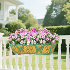 4 Pack 24 Inch Window Boxes Planters Railing Planter Box with Adjustable Brackets for Porch Fence Patio Balcony Hanging Flower Baskets with Woven Fabric for Outdoor Garden Decor - Green - Image 7