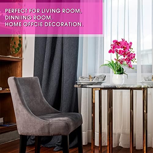 W&W Artificial Orchid Plants and Flowers with Vase, Fake Faux Orchid in Ceramic Pot,19”, Fuchsia - Image 5