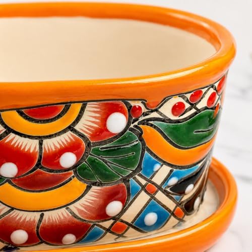 Small Ceramic Pot - Flower Planter with Drainage for Cactus Bonsai Succulents - Desk Size - Maceta Ceramica Multicolor - Image 6