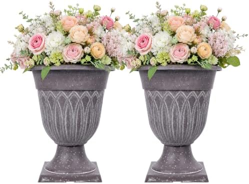 Urn Planter, 15 Inch Tall Classic Plastic Flower Pot by masiunoz