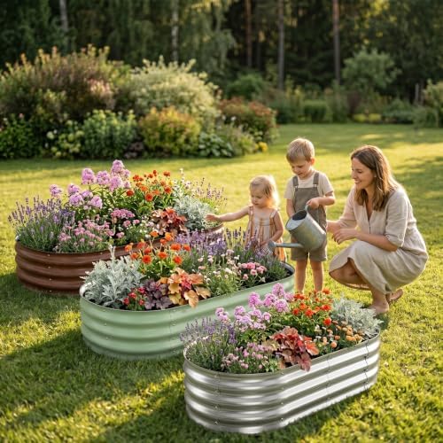 Galvanized Oval Raised Garden Bed, 4 x 2 x 1 ft 2-Pack, Metal Planter Box with Open Base. DIY Outdoor Gardening Kit for Backyard & Patio, Ideal for Vegetables, Flowers & Herbs, Silver - Image 7