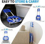 FCH Folding Hand Truck Aluminum Portable Folding Hand Cart 155lbs Capacity Hand Cart and Dolly Ideal for Home, Auto, Office,Travel Use,Blue - Image 3