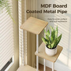 Bamworld White Plant Stand Indoor Corner Plant Shelf for Multiple Plants - Image 6
