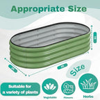 2PCS 4x2x1 FT Oval Metal Raised Garden Bed Kit, Open Bottom Design Elevated Garden Planter Box Outdoor, Trough Planter for Outdoor Plants, Flower, Vegetables, Fruit, Herbs (Green) - Image 2
