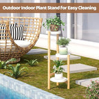 Plant Stand Indoor Outdoor Plant Rack 3 Tier 3 Potted Flower Holder Ladder Plant Stands for Balcony Window Living Room Garden Patio White - Image 5