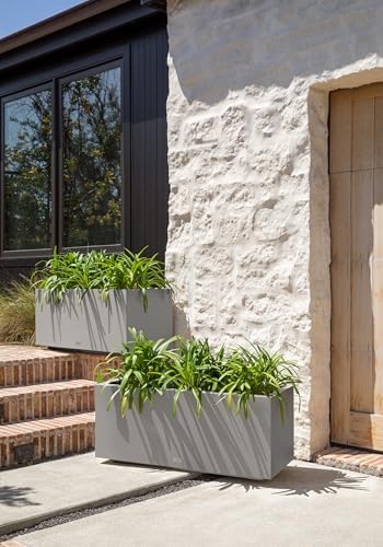 Veradek Block Series Long Box Planter - Rectangular Outdoor Planter - Image 6
