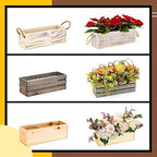 Wooden Planter Box, Rose Wood, Plastic Liner l Garden Decor l Restaurant and Wedding Decorations l Wedding Bouquets, Table Centerpiece, 12 x 4 Inches, (Rectangular) (12x4 Set of 4, Rose Wood) - Image 7