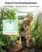 VEVOR Walk-in Tunnel Greenhouse, 10 x 7 x 7 ft Hoop House Greenhouse Tunnel with Watering System, Plant Hot House with Steel Frame, PE Cover, Roll-Up Zipper Door and 6 Windows for Outdoors, Green - Image 6