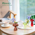 Hewory Plant Propagation Stations: 10PCS Colored Glass Mushroom Vase Jars - Image 3