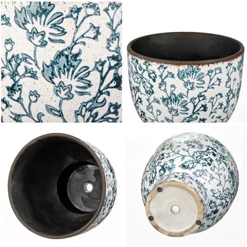 2Pcs Vintage Planter Ceramic Plants Pot for Plants Flowers Indoor Outdoor - Image 6
