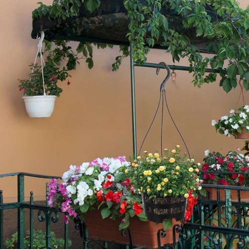 5 Pack Orchid Hanging Planters - Slotted Mesh Net Orchid Pots for Repotting - Black Plastic Hanging Flower Baskets with Hooks for Indoor Outdoor Plants - Breathable Root Control Planter Container - Image 3