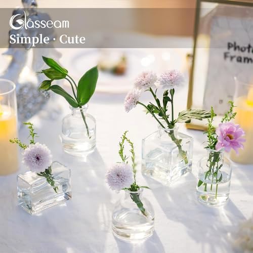 Glasseam Mini Bud Vases for Flowers, 10Pcs Clear Glass Vase for Centerpiece - Image 5