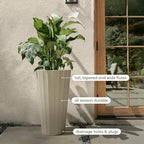 Veradek Column Series Tall Planter - Tapered Outdoor Planter with Shelf - Image 7