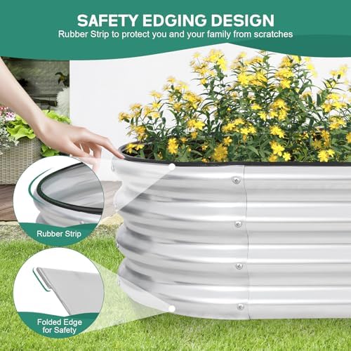 Galvanized Raised Garden Bed, 4x2x1ft, 2 Pack, Silver - Image 5