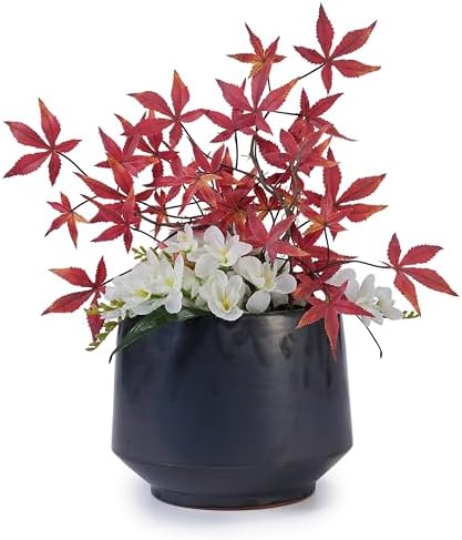9 Inch Ceramic Planter Set of 3, 15/11/9 Inch, Antique Black - Image 7