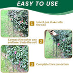 TCBWFY 14" Dx32 H Plant Supports Stakes for Large Heavy Plants,10Pack Peony Supports,Heavy Duty 5mm Wire Peony Cages,Interlock Garden Supports Ring Border Support,Plant Support Cage for Rose Flower - Image 5