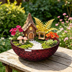 Bowl Planter, 10 Inch Ceramic Bonsai Pots, Red Leopard - Image 5