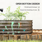 Outsunny 5' x 2' x 1' Galvanized Raised Garden Bed Kit, Dark Gray - Image 4