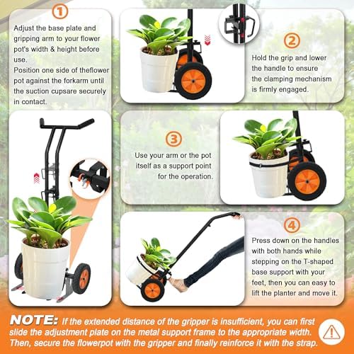 Heavy Duty Plant Dolly Caddy with Strap,Pot Mover for Garden,200lb Capacity - Image 6