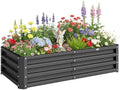 Outsunny 4' x 2' x 1' Galvanized Raised Garden Bed, Gray by Outsunny