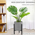 2 Pack Adjustable Plant Stand, Metal Planter Stands Indoor Outdoor, Mid Century Modern Plant Holder, Fit 8 10 12 inch Pots, Black (Pot & Plant Not Included) - Image 3