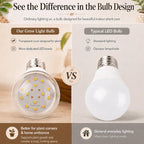 2 Pack Hanging Grow Lights for Indoor Plants Boho Rattan Plant Light - Image 5
