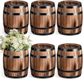 GlikCeil 6 Pcs Wood Wine Barrel Vase Flower Vase Container, 8 x 6.5 Inch by GlikCeil
