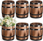 GlikCeil 6 Pcs Wood Wine Barrel Vase Flower Vase Container, 8 x 6.5 Inch by GlikCeil