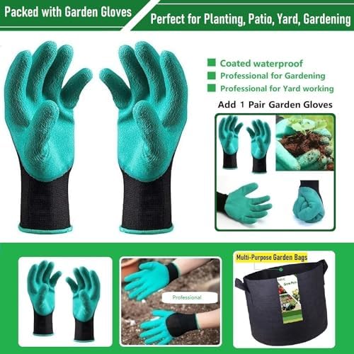 150 Gallon Big Raised Garden Bed Bag (44x24 inch) Large Plant Grow Bag for Potato,Tomato Planter,Herbs Veggies Planter,Flower Bed,Plant Container,Yard Waste,Lawn Debris,Leaf Bag with Gardening Gloves - Image 7