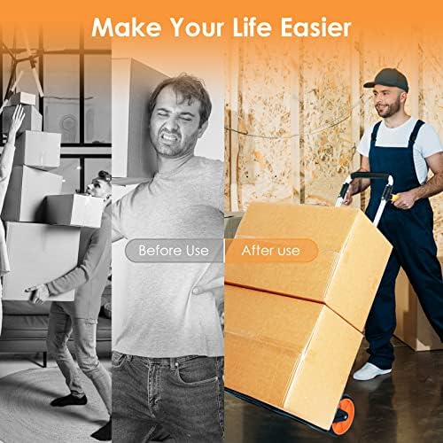 Teprovo Dolly Cart, 340lb Aluminum Folding Hand Truck with Swivel Handle, Heavy Duty Utility Dolly Foldable Trolley with Elastic Cord, 7 Inch Wheels for Moving, Warehousing, Shopping and More - Image 4