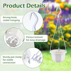 Roshtia 50 Pack 5.1 Inch Plastic Hanging Plant Pots with Hooks, Gray White - Image 3